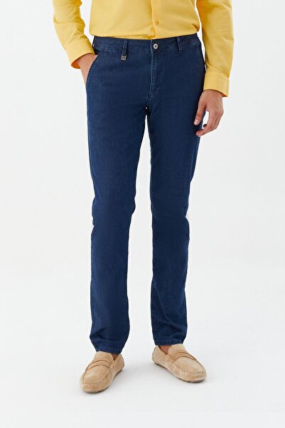 Sabri Özel Chino Erkek Denim Mavi