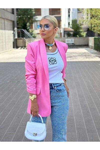 Kokoşum Butik 3101 Μπουφάν με κορδόνια ροζ