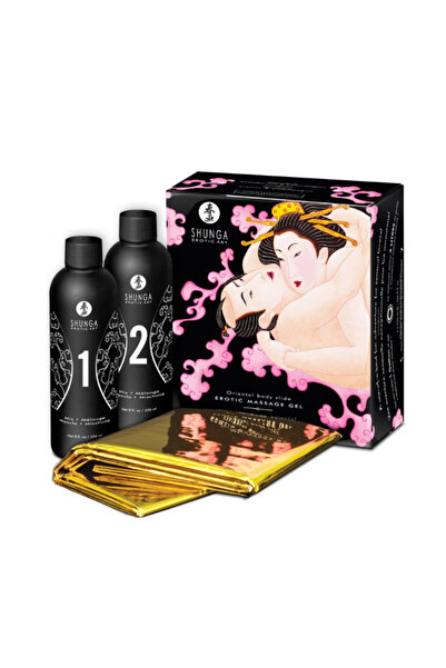OEM Set Gel de Masaj Erotic cu Aroma de Capsuni si Sampanie, Shunga Body Slid...
