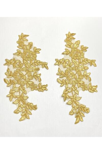 karantuhafiye Guipure Applique / 2 Pack Guipure Applique / Mustard Color # 3