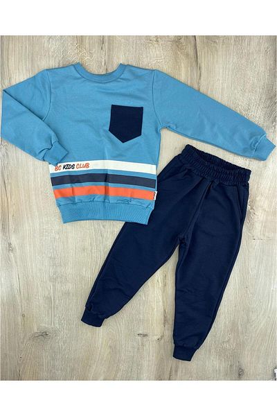 RAPAPA Boy's Striped Seasonal Suit with Bottom and Top Pockets 503.0040