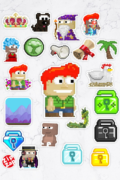 ZipZap مجموعة ملصقات لاصقة من رقائق الفويل لألعاب الفيديو Growtopia للهاتف ال...