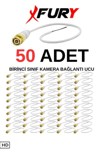 FURY 50 Adet A Kalite Kablolu Hazır BNC Kablolu Konnektör