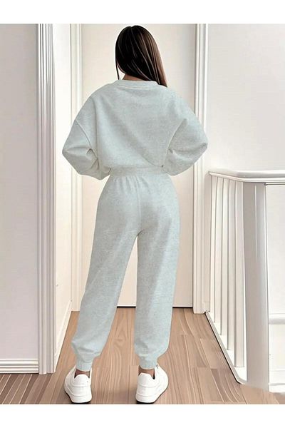 FUFLUNS Ciao Printed Unisex Oversize Circle Neck Bottom/Upper Tracksuit Set