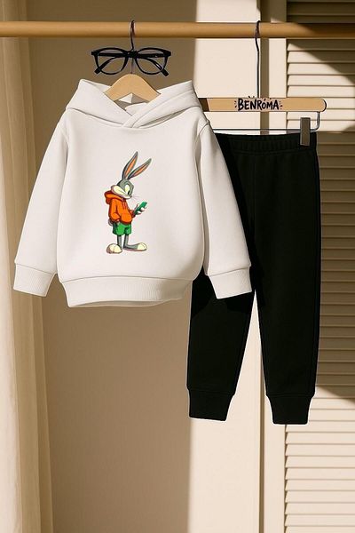 BENROMA SET DE PANTALONI DE ANTRENAMENT PENTRU COPII CU IMPRIMARE IEPURE