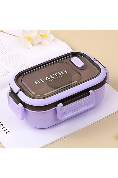 Healthy Adult Bento Lunch Box with Utensils – Leakproof, Microwave Safe – Ideal for Office & School Use