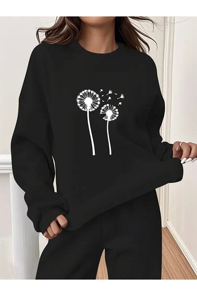 FUFLUNS Crocodile Printed Unisex Oversize Circle Neck Bottom/Upper Tracksuit Set