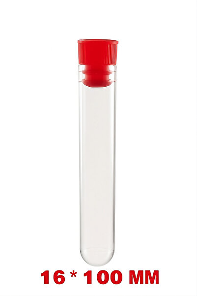 Alp in Alpes Deney Tüpü 16x100 Mm / Plastik (25 Adet) - Dibi Yuvarlak Kapaklı