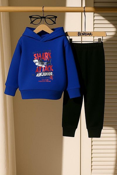 BENROMA SET DE PANTALONI DE TRANSPORT PENTRU COPII CU 3 FIRE IMPRIMAT SHARK