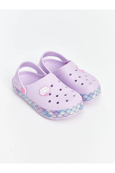 LC Waikiki Lcw Steps Lilac Printed Girl's Beach Sandals with Lighted Soles