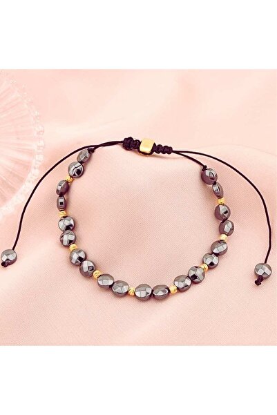 Bijuteria SORELLY Bratara Argint Snur cu Hematit si Bile Argint Placat cu Aur