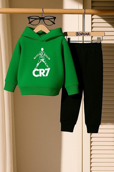 BENROMA Soccer Player Cr7 Printed 3 Thread Children's Tracksuit Set