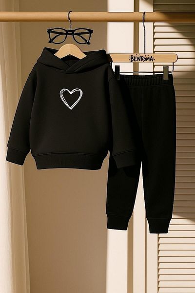 BENROMA SET DE PANTALONI DE ANTRENAMENT PENTRU COPII CU 3 FIRE IMPRIMAT CU INIMI