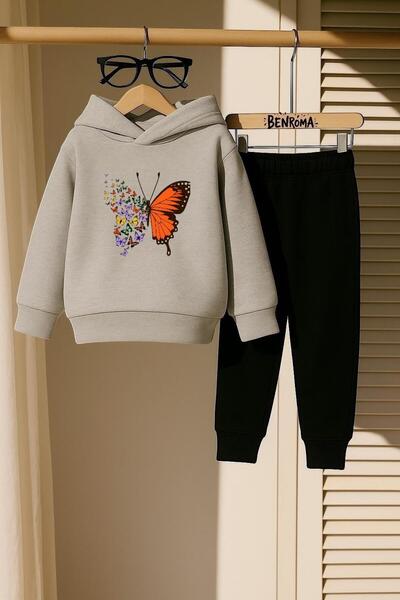 BENROMA 3 Thread Children's Tracksuit Set with Butterfly Print