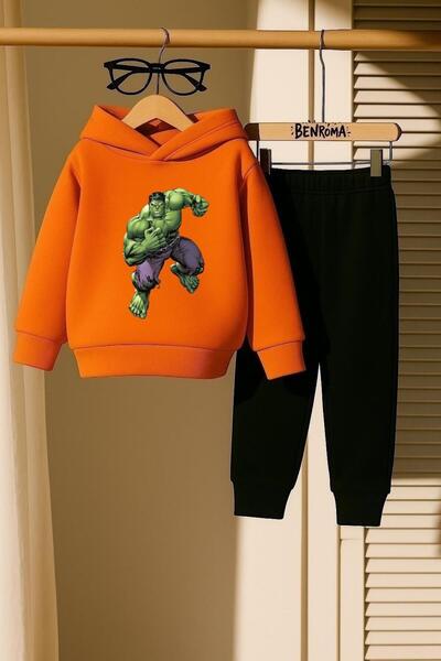 BENROMA HULK BASKILI 3 İPLİK ÇOCUK EŞOFMAN TAKIMI