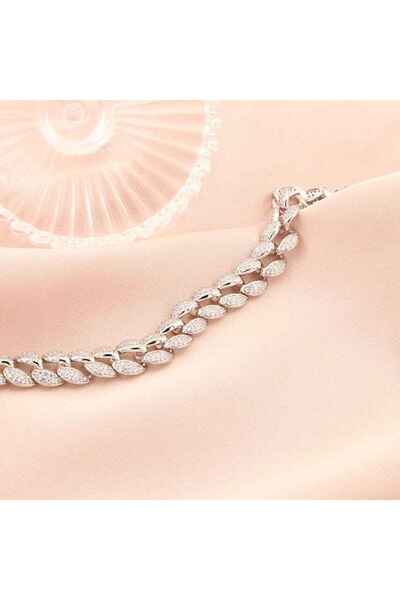 Bijuteria SORELLY Bratara Argint Cuban Link cu Pietre Zirconia Albe