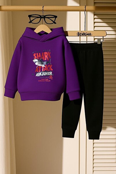 BENROMA KİDS SET DE PANTALONI DE TRANSPORT PENTRU COPII CU 3 FIRE IMPRIMAT SHARK