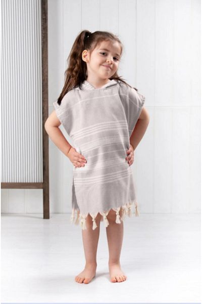 ELY PARKER Cotton Peshtemal Poncho – Children's Bathrobe for Bath and Beach