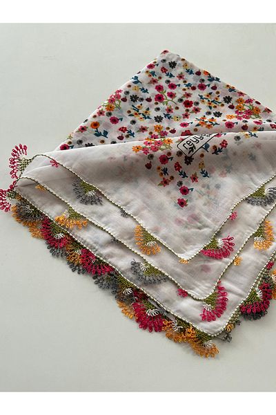 REYYAN Handcrafted Needle Embroidered Writing/Needlework/Needlework Bait/Handcrafted Cheesecloth/Head Cover