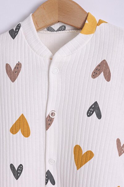 kidello Ecru Heart Baby Girl Romper