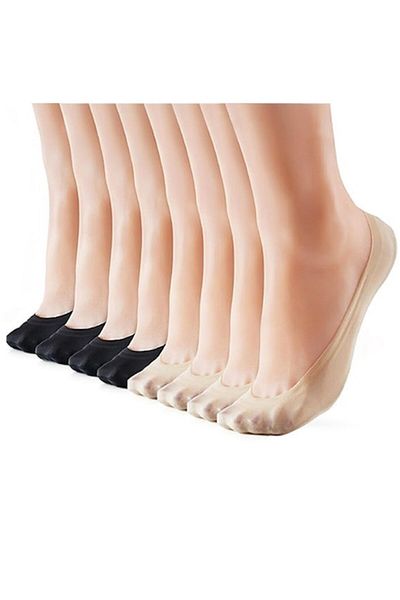 OEM 8 pairs of thin women socks with ice silk top and cotton bottom - One Size Wide INTL