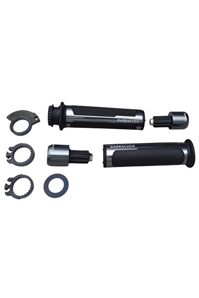 karagöz motor MOTORSİKLET ELCİK VE TAPA SET FÜME SİYAH BARRACUDA