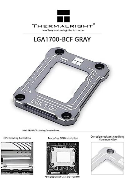 ThermalRight CPU Mounting Bracket for Intel 12th/13th Gen by Thermalright, Fixed Bracket (Gray), 4-Pin