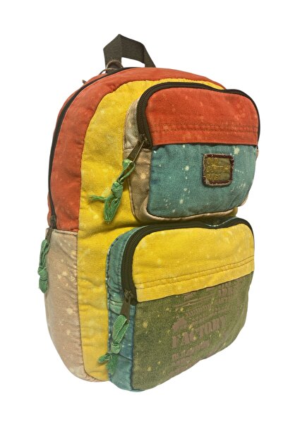 Old Cotton Kaliteli Tek Bölmeli Vintage Disayn Günlük Sırt Gezi Okul Seyahat Çantası Jannie Bag 27 cm x 40 cm