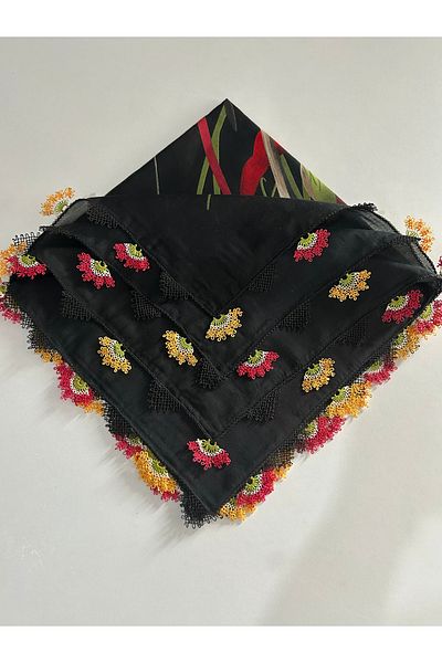REYYAN Handcrafted Needle Embroidered Writing/Needlework/Needlework Bait/Handcrafted Cheesecloth/Head Cover