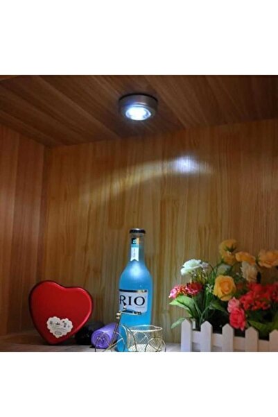 Dalian Home Kablosuz Pilli Stick N Press Dokunmatik 3 Led Yapışkanlı Spot Lam...