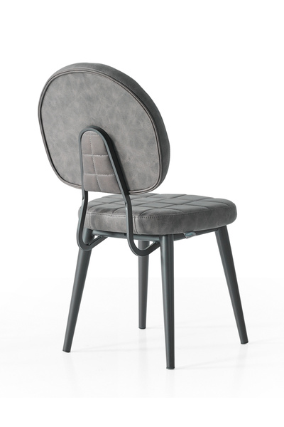 DENGEMA Milano’25 Açılır Masa Takımı – Antrasit Gri & Siyah Ayak – 80×125 → 165 cm, 4 Sandalyeli