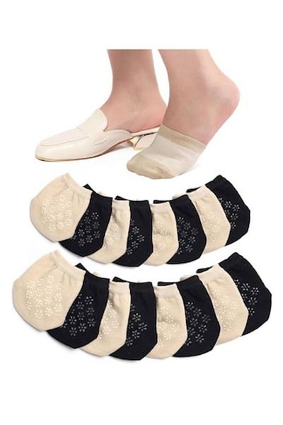 OEM Women's Socks, Set of 8 Pairs, Invisible Short, Non-Slip Silicone