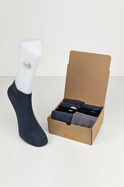 OEM Box of 10 Pairs of Men's Socks, Scented, Seamless, Bamboo, Ankle-high, Size 40-46