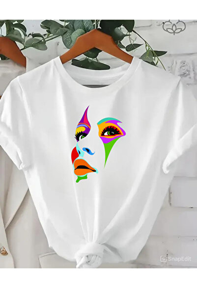 barsdepo Tricou oversize cu imprimeu, tricou oversize unisex alb