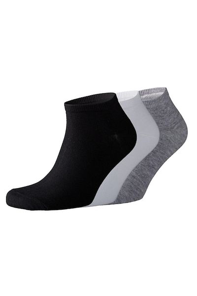 OEM Set 3 pairs of short socks, Friends, Cotton/Elastane, Black/White/Grey, 43-46 EU