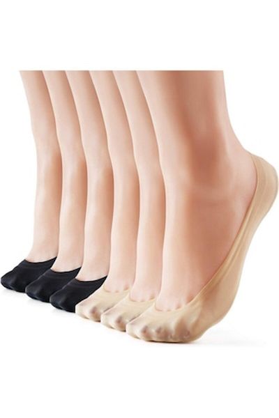OEM Set 6 pairs of women's socks, thin 'invisible', high elasticity, non-slip, 38-42 EU, Multicolor