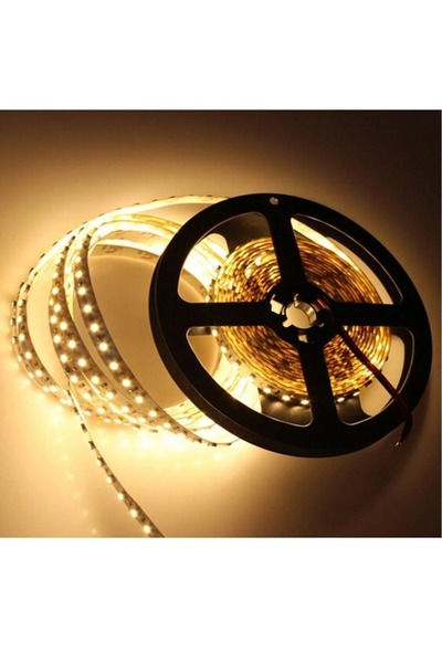 Genel Markalar 3 Çipli Şerit LED İç Mekan 5 Metre, Sarı Işık, Trafosuz, Enerj...