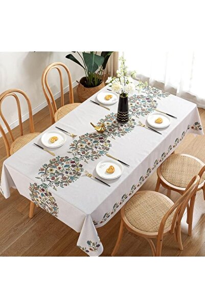 Generic مفرش طاولة مستطيل من الفينيل المقاوم للماء من لولوتي، مقاوم للزيت بنس...