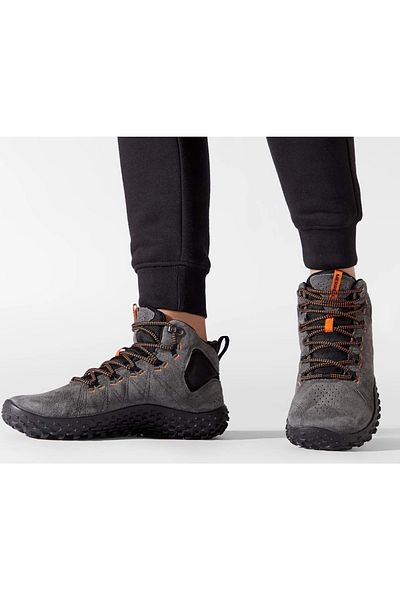 Merrell Wrapt Mid Wp Waterproof Genuine Leather Men's Boots Gray