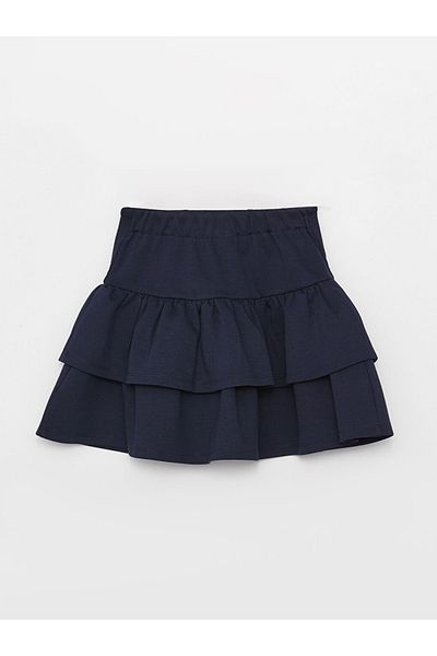LC Waikiki Lcw Kids New Season Folded Girl's Skirt with Elastic Waist