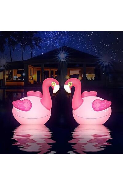 Generic مصابيح تزوييق العائمة للمسابح، مصابيح شمسية على شكل طائر الفلامنجو لل...