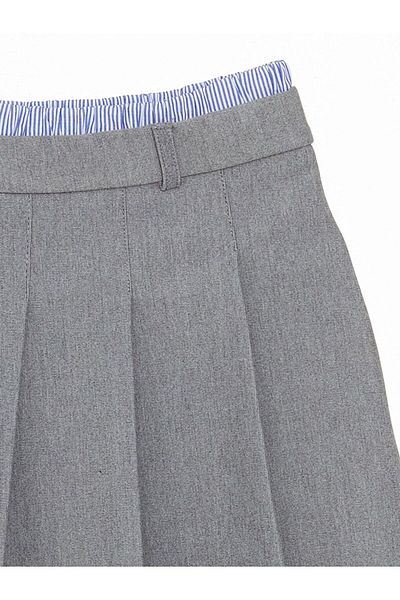 LC Waikiki Anthracite Elastic Waist Pleated Girl's Skirt
