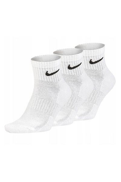 Nike Everyday Cushion Men's Sports Socks, Cotton, White, Size 38-42, Set of 3 Pairs
