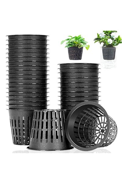 Generic Panxxsen 50 PCS 3 Inch Hydroponic Cups,Garden Plastic Slotted Mesh Ne...
