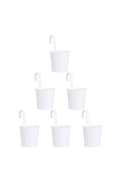 Generic YARNOW 6pcs Metal Iron Bucket Planter Hanging Flower Pots Balcony Gar...