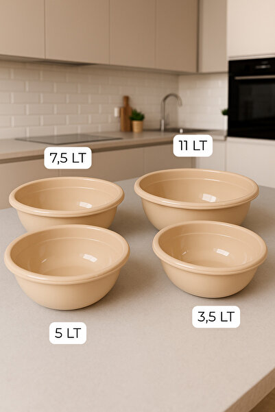 Plastora 4 Boy Leğen Seti Çok Amaçlı Renkli Badyalar 3,5-5-7,5-11 Litre