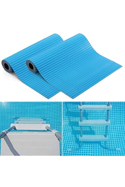 Generic سجادة سلم حمام السباحة من أزوني، مكونة من لفافتين، ووسادة سلم حمام ال...