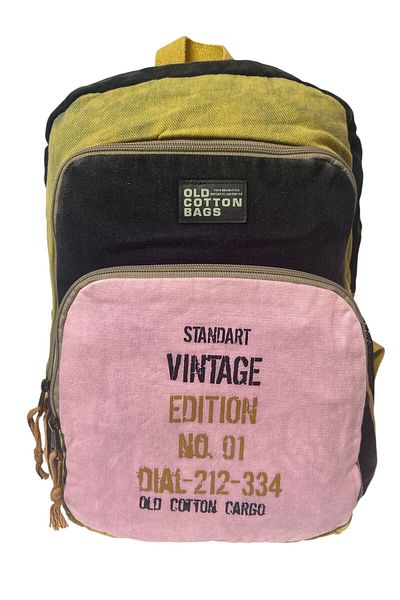 Old Cotton Quality Colorful Vintage Design Backpack Travel School Travel Bag 30 cm X 42 cm
