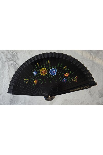 katre46 Bamboo Double Sided Black Fan 12 Pack
