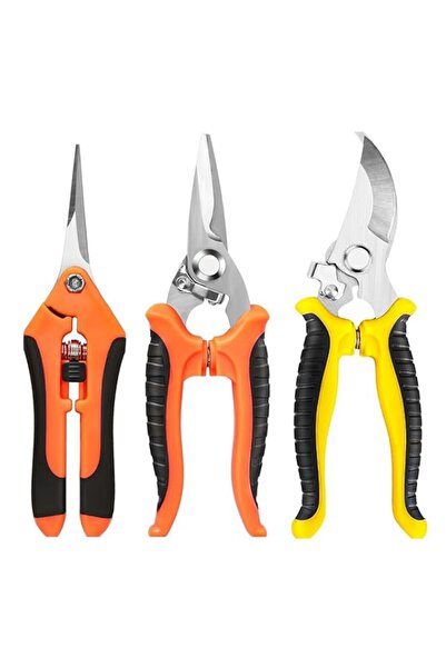 Generic 3 Pack Pruning Shears - Stainless Steel Garden Scissors Set with Ergo...